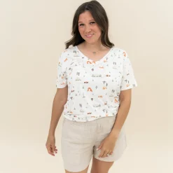 Women's Relaxed Fit V-Neck in Road Trip