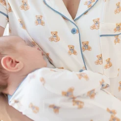 Women’s Short Sleeve Pajama Set in Teddy Bear