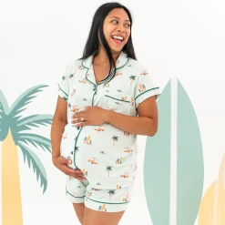 Women's Short Sleeve Pajama Set in Dew Surf