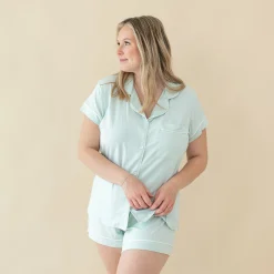 Women's Short Sleeve Pajama Set in Dew