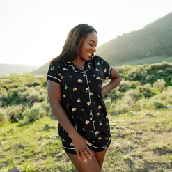 Women's Short Sleeve Pajama Set in Under the Stars