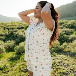 Women's Short Sleeve Pajama Set in Road Trip