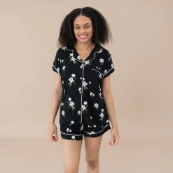 Women’s Short Sleeve Pajama Set in Big Midnight Magnolia