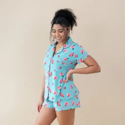 Women’s Short Sleeve Pajama Set in Hibiscus