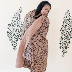 Youth Blanket in Latte Leopard 2.5