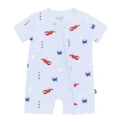 Zipper Shortall Romper in Harbor