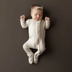 Zippered Footie in Bisque