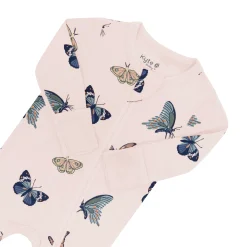 Zippered Footie in Blush Butterfly