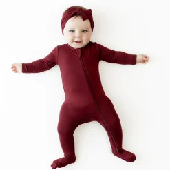 Zippered Footie in Burgundy