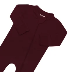 Zippered Footie in Burgundy