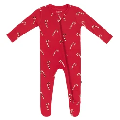 Zippered Footie in Candy Cane