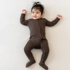 Zippered Footie in Espresso