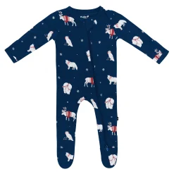 Zippered Footie in Frosty Friends