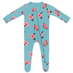 Zippered Footie in Hibiscus