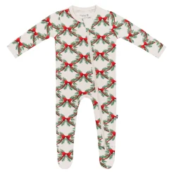 Zippered Footie in Holiday Bow