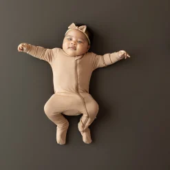 Zippered Footie in Latte