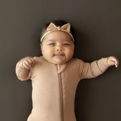 Zippered Footie in Latte