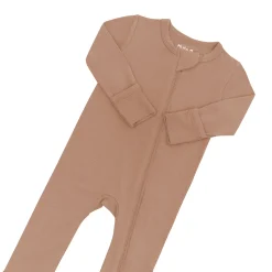 Zippered Footie in Latte