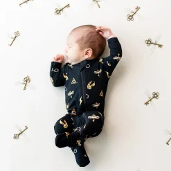 Zippered Footie in Midnight Icon