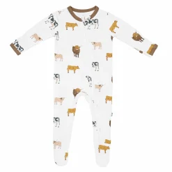 Zippered Footie in Moo