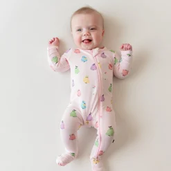 Zippered Footie in Pastel Ghost