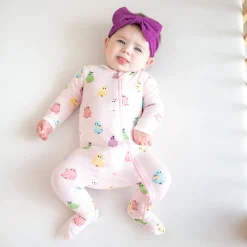Zippered Footie in Pastel Ghost