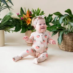 Zippered Footie in Peach