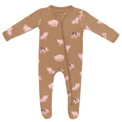 Zippered Footie in Pig