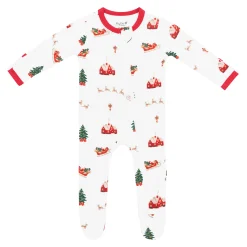 Zippered Footie in Santa Sleigh