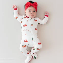 Zippered Footie in Santa Sleigh