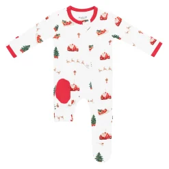 Zippered Footie in Santa Sleigh
