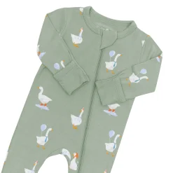 Zippered Footie in Silly Goose