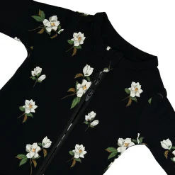 Zippered Footie in Small Midnight Magnolia