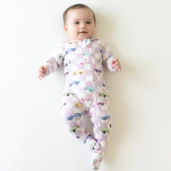 Zippered Footie in Sparkles and Speed