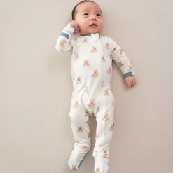 Zippered Footie in Teddy Bear