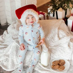Zippered Footie in Vintage Santa