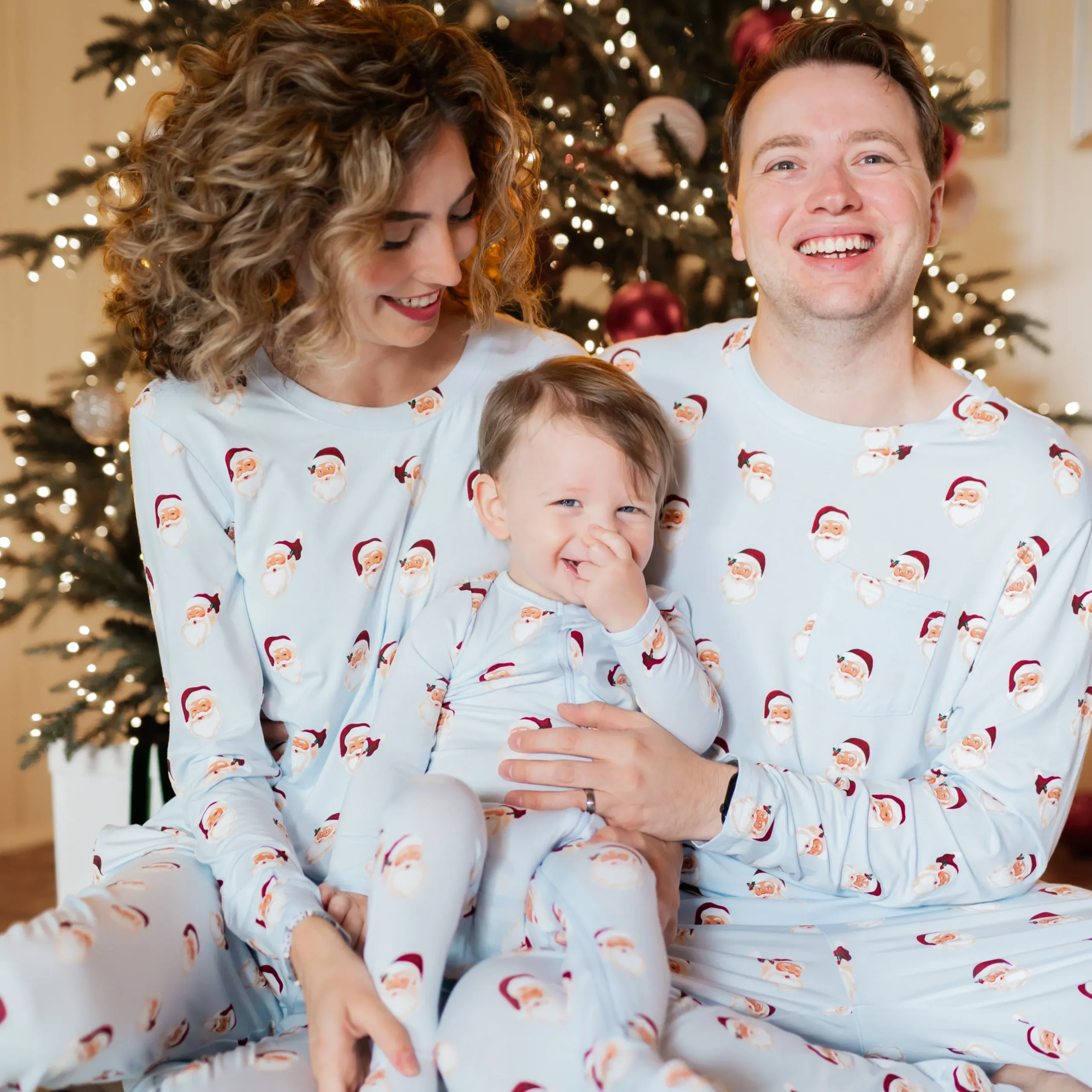 Zippered Footie in Vintage Santa
