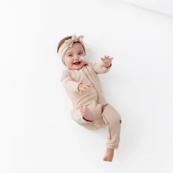Zippered Romper in Bisque