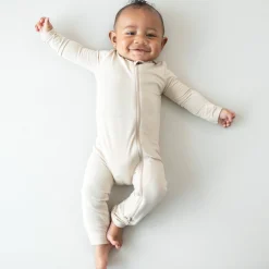 Zippered Romper in Bisque