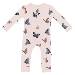 Zippered Romper in Blush Butterfly