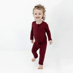 Zippered Romper in Burgundy