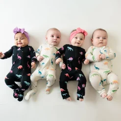 Zippered Romper in Ecru Roar