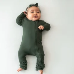 Zippered Romper in Fir