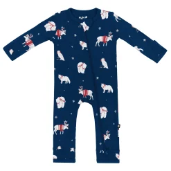 Zippered Romper in Frosty Friends