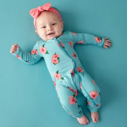 Zippered Romper in Hibiscus