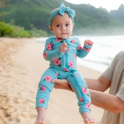 Zippered Romper in Hibiscus
