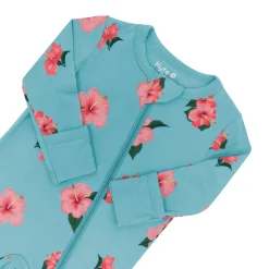 Zippered Romper in Hibiscus