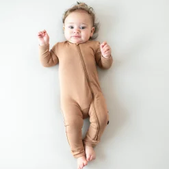 Zippered Romper in Latte