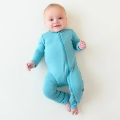 Zippered Romper in Makai