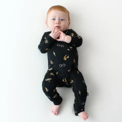 Zippered Romper in Midnight Icon